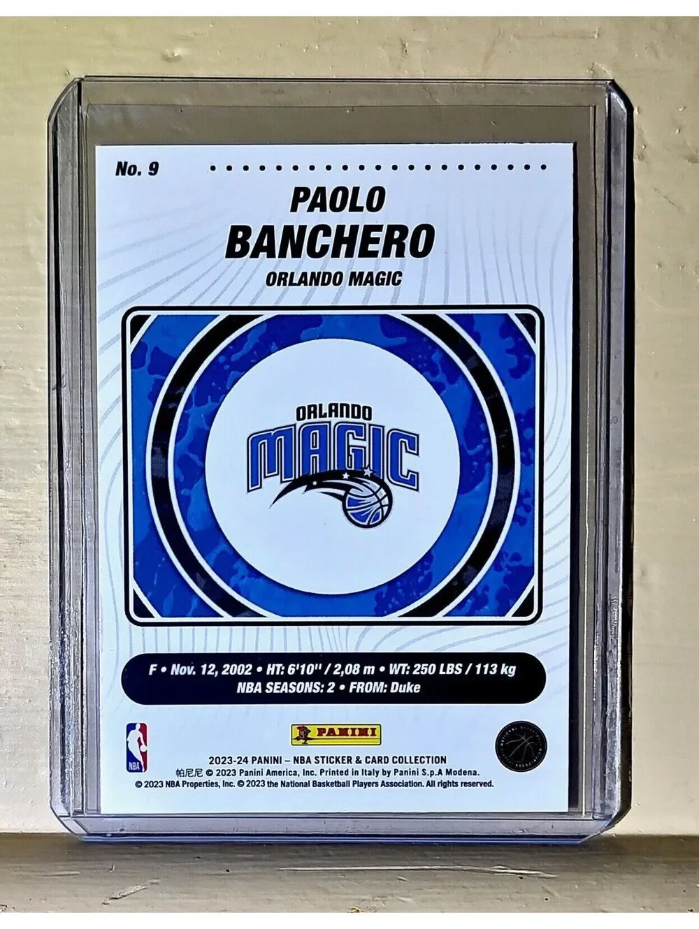 Paolo Banchero 2023-24 Panini NBA Basketball #9 Card Orlando Magic